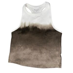 Athleta Shanti Watercolor Stripe‎ Crop Tank Womens Size X-Small workout yoga